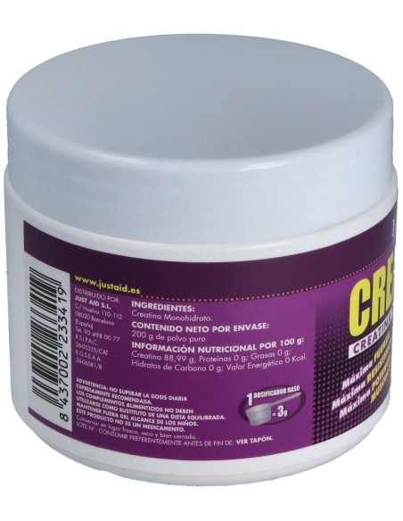 Creatina 0 (Monohidrato Pura) 200Gr.Polvo de Just Aid