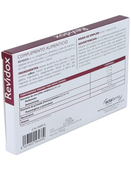 Revidox 30Cap. de Actafarma