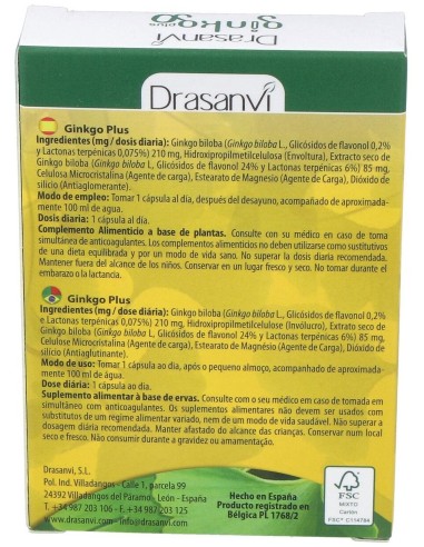 Ginkgoplus 30 Capsulas Drasanvi