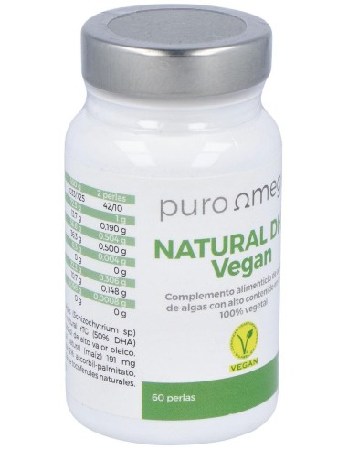 Natural DHA Vegan 90 perlas de Puro Omega