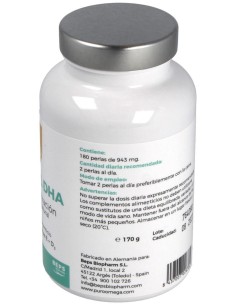 Natural DHA Alta Concentración 180 perlas de Puro Omega 2