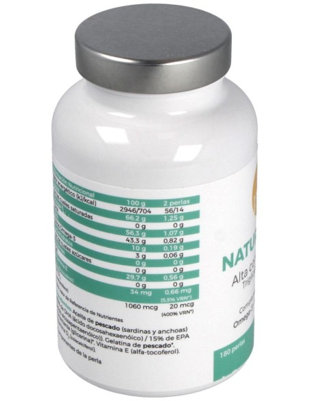 Natural DHA Alta Concentración 180 perlas de Puro Omega