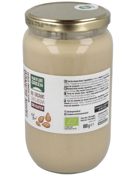 Tahin Blanco Crudo 800Gr. Bio de Naturgreen