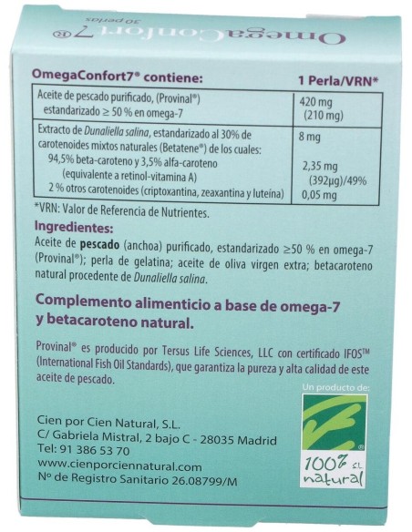 Omegaconfort7 30Cap. de Cien Por Cien Natural
