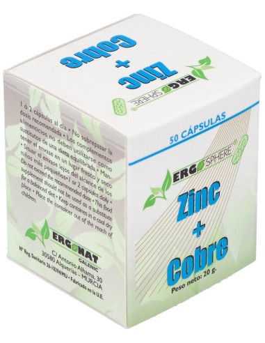 Zinc - Cobre Ergosphere 50Cap. de Ergonat
