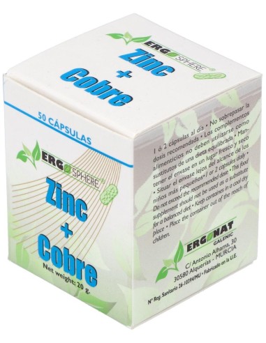 Zinc - Cobre Ergosphere 50Cap. de Ergonat