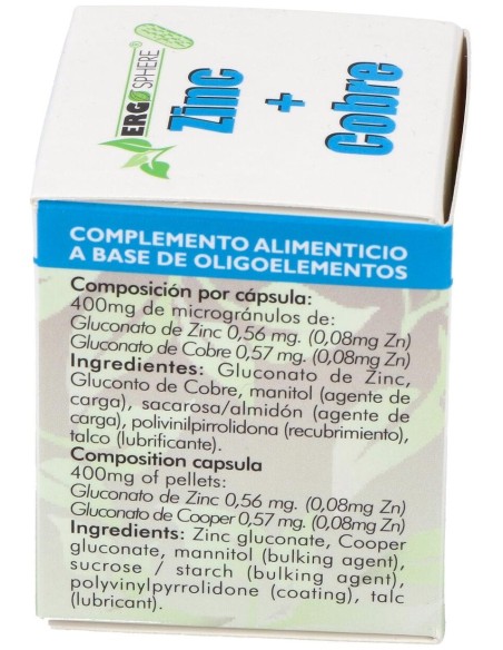 Zinc - Cobre Ergosphere 50Cap. de Ergonat