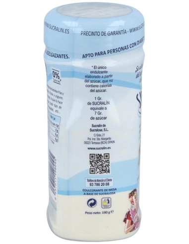 Sucralin Granulado Azul Diabeticos 190Gr de Sucralin