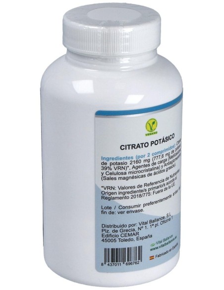 Citrato De Potasio 100Comp. de Vital Ballance