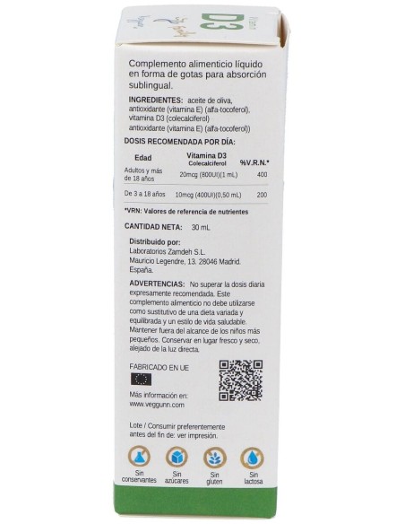 Vitamina D3 Family 30Ml. de Veggunn