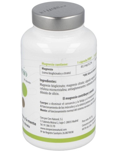 Magnesio 90Cap. de Cien Por Cien Natural