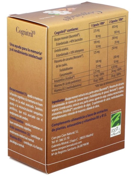Cognitril 60Cap. de Cien Por Cien Natural