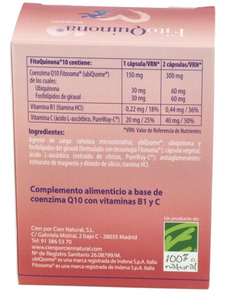 Fitoquinona 10 60Cap. de Cien Por Cien Natural