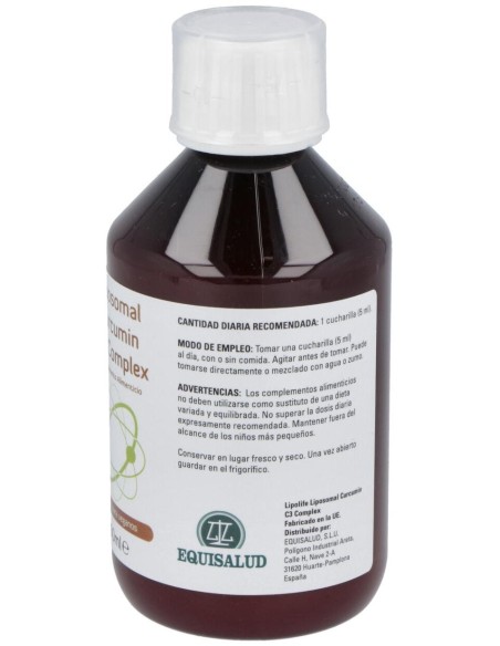 Lipolife Liposomal Curcumin C3 Complex 250Ml. de Equisalud