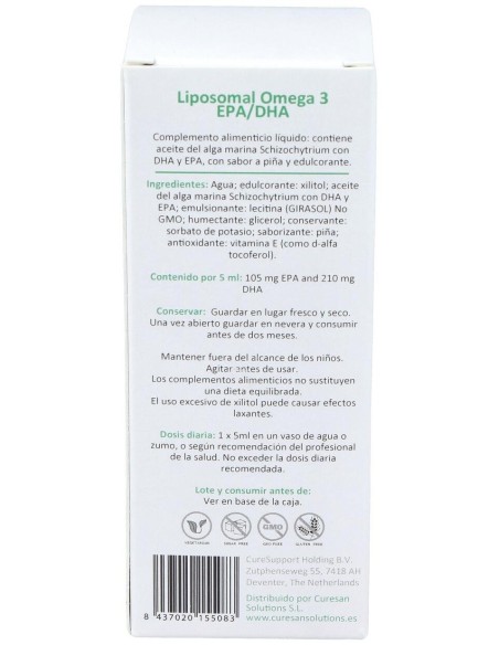 Liposomal Omega 3 Epa/Dha 150Ml. de Curesupport
