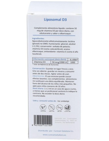 Liposomal D3 60Ml. de Curesupport