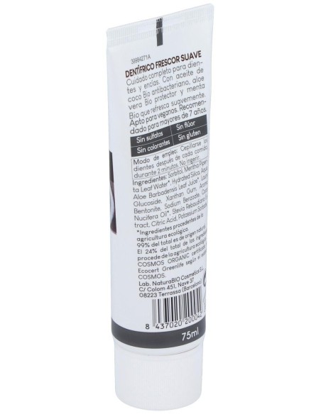 Dentifrico Frescor Suave Aloe-Coco 75Ml. Bio de Naturabio Cosmetics