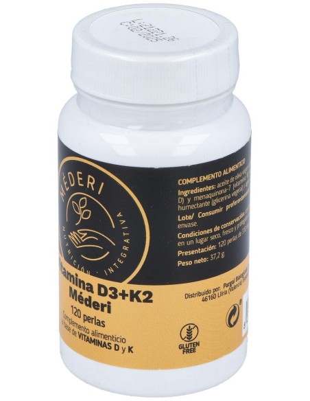 Vitamina D3 + K2 120Perlas de Mederi Nutricion Integrativa