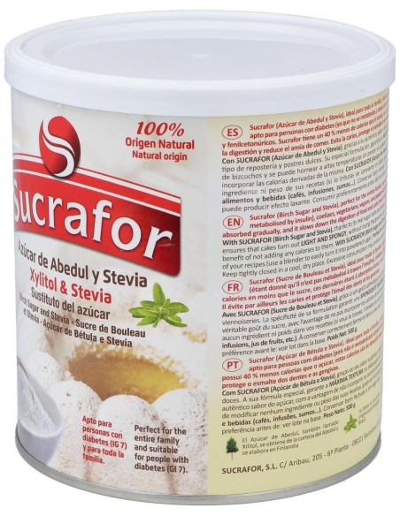 Sucrafor (Azucar De Abedul Y Stevia) 500Gr de Sucrafor