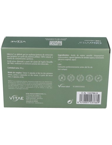 Oliovita 120 cápsulas de Vitae