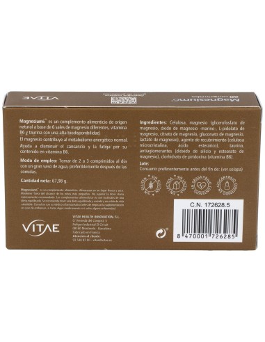 Magnesium6 60 comprimidos    de Vitae