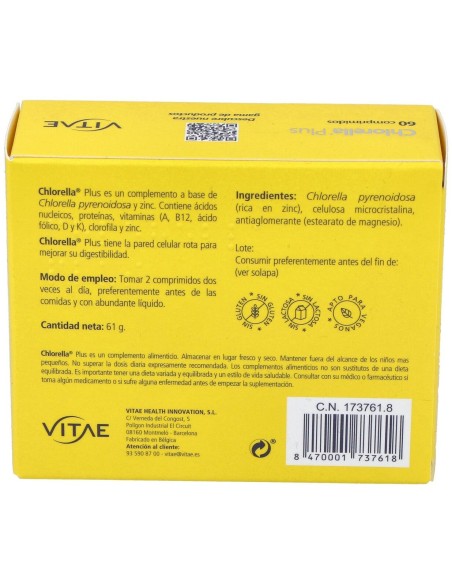 Chlorella Plus 60 comprimidos de Vitae