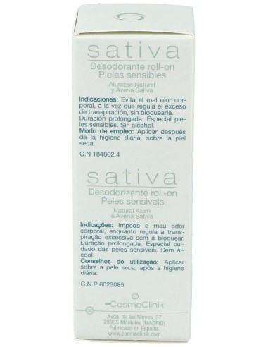 Cosmeclinik Sativa Desodorante Roll-On 75Ml. de Sativa
