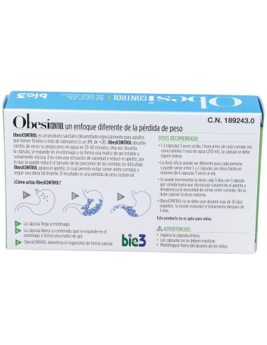 Bie3 Obesicontrol 42 Cápsulas  Bie 3