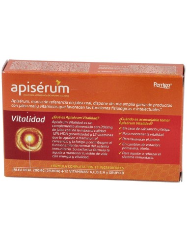 Apiserum Vitalidad 30Cap. de Apiserum
