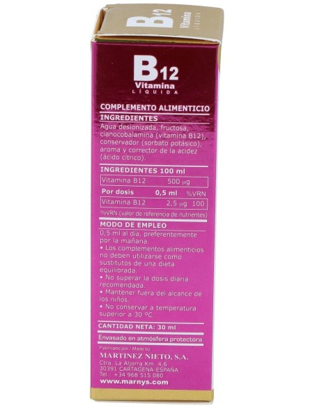 Vitamina B12 Liquida 30Ml. de Marnys