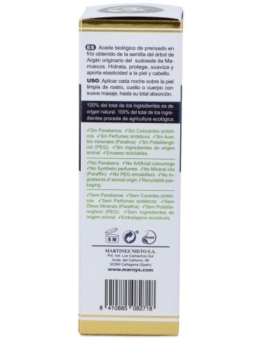 Aceite De Argan Biologico Spray 50Ml. de Marnys