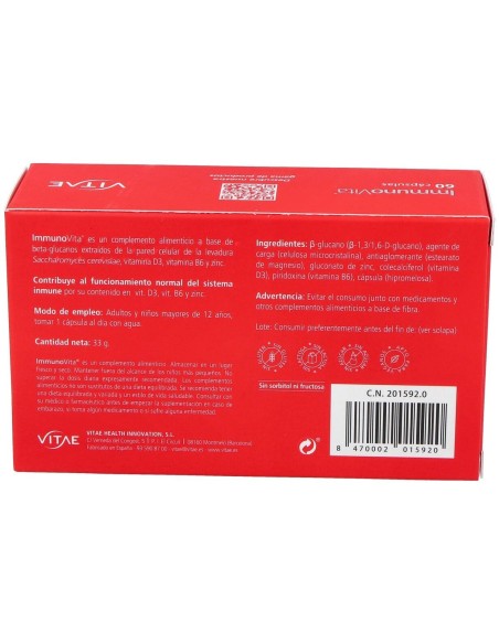 Immunovita 60 cápsulas de Vitae