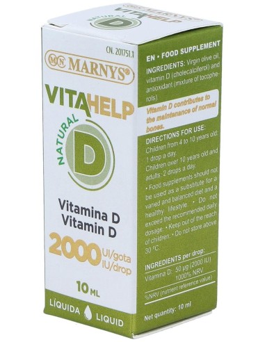 Vitahelp Vitamina D 2000Ui Liquida 10Ml. de Marnys