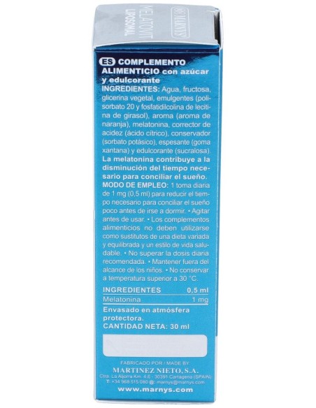 Melatovit Liposomal Melatonina Liposomada 30Ml. de Marnys
