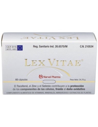 Lex Vitae (Uso Interno) Blister 60Cap. de Narval Pharma, S.A.