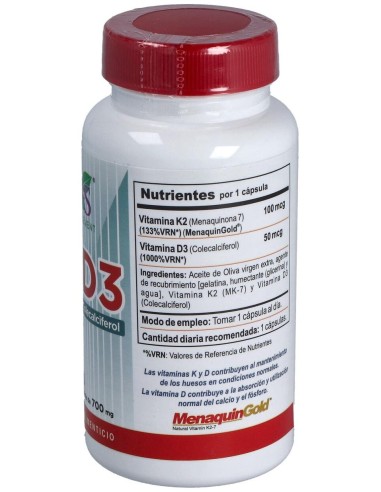 Vitamina K2+D3 100Perlas de Vbyotics