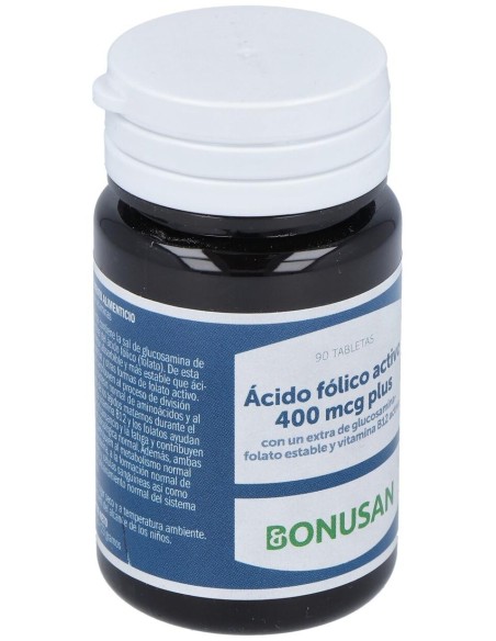 Acido Folico Activo 400Mcg. Plus 90Comp. de Bonusan