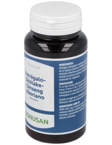 Astragalo-Shiitake-Ginseng Siberiano Extra 90Vcap. de Bonusan
