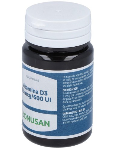 Vitamina D3 15Mcg. 90Cap. de Bonusan