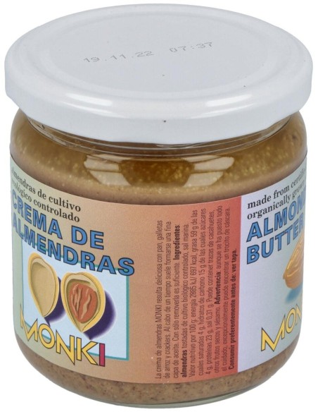 Crema De Almendras Tostadas  330Gr. Bio de Monki