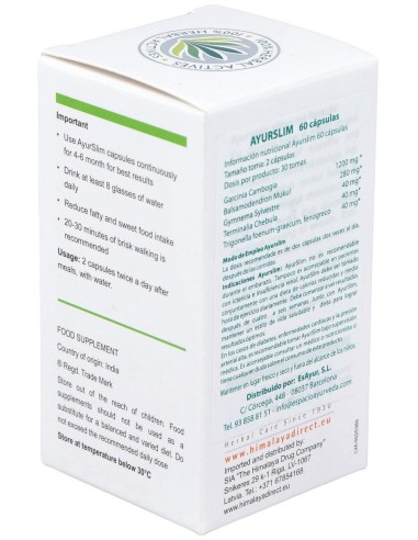 Ayurslim 60Cap. de Himalaya