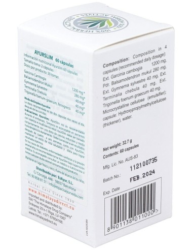 Ayurslim 60Cap. de Himalaya