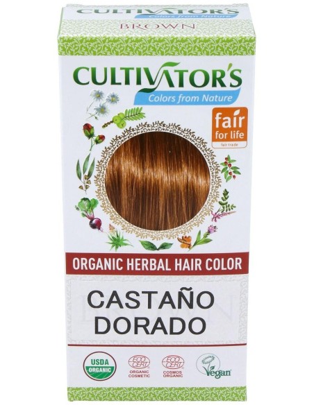 Castaño Dorado Tinte Organico 100Gr. Ecocert de Cultivators