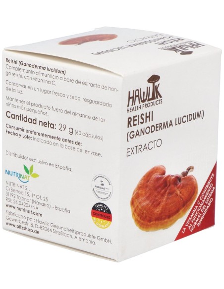 Reishi (Ganoderma Lucidum). Extracto Puro 60 Vcáps de Hawlik