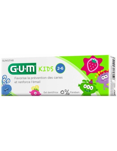 Kids Pasta Dental Infan 2-6 Años Fresa 50Ml Fluor de Gum