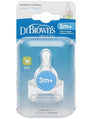 Tetina Options B/Estre Sili Redon N2 +3M 2Un de Dr. Brown´S