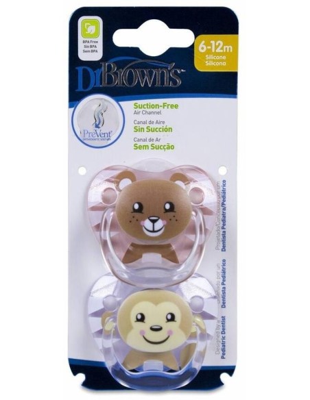 Chupete Prevent Anima Sili Anat T/2 6-12M 2Un Niña de Dr. Brown´S