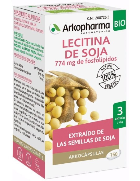 Lecitina De Soja 150Arkocapsulas. Bio Arkopharma