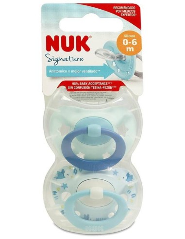 Chupete Signature 0-6 Silicona 2Ud. de Nuk