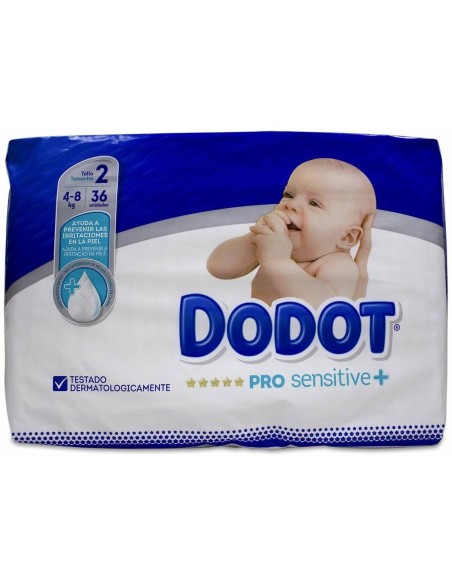 Dodot Pañal Inf Pro Sensitive T2 4-8 Kg 36 U de Dodot